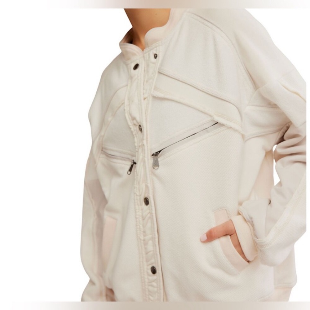 Free People! FP Movement Extra Innings Cardi In Ivory Combo NWT! - Picture 7 of 14